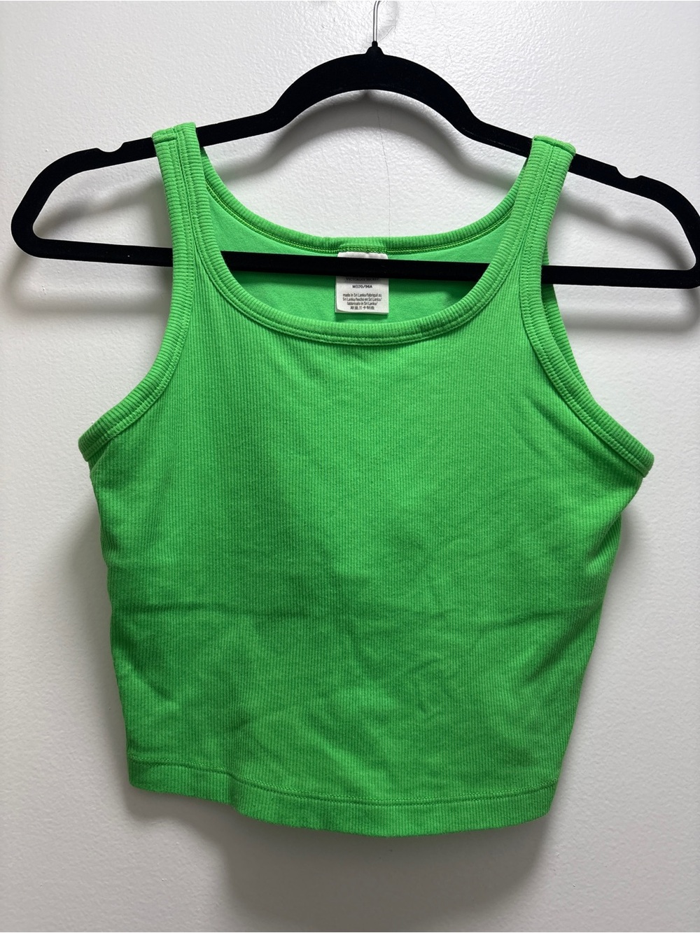 PINK Victoria's Secret Neon Green Ribbed Cropped Tank - M - sport tank